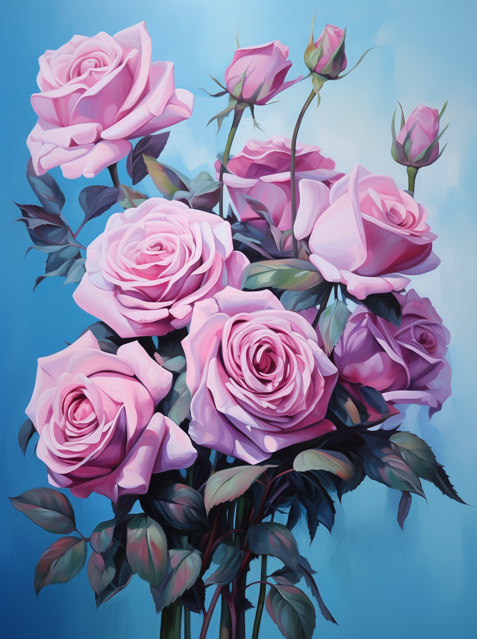 Bunch Of Light Pink Roses Diamond Art Kit