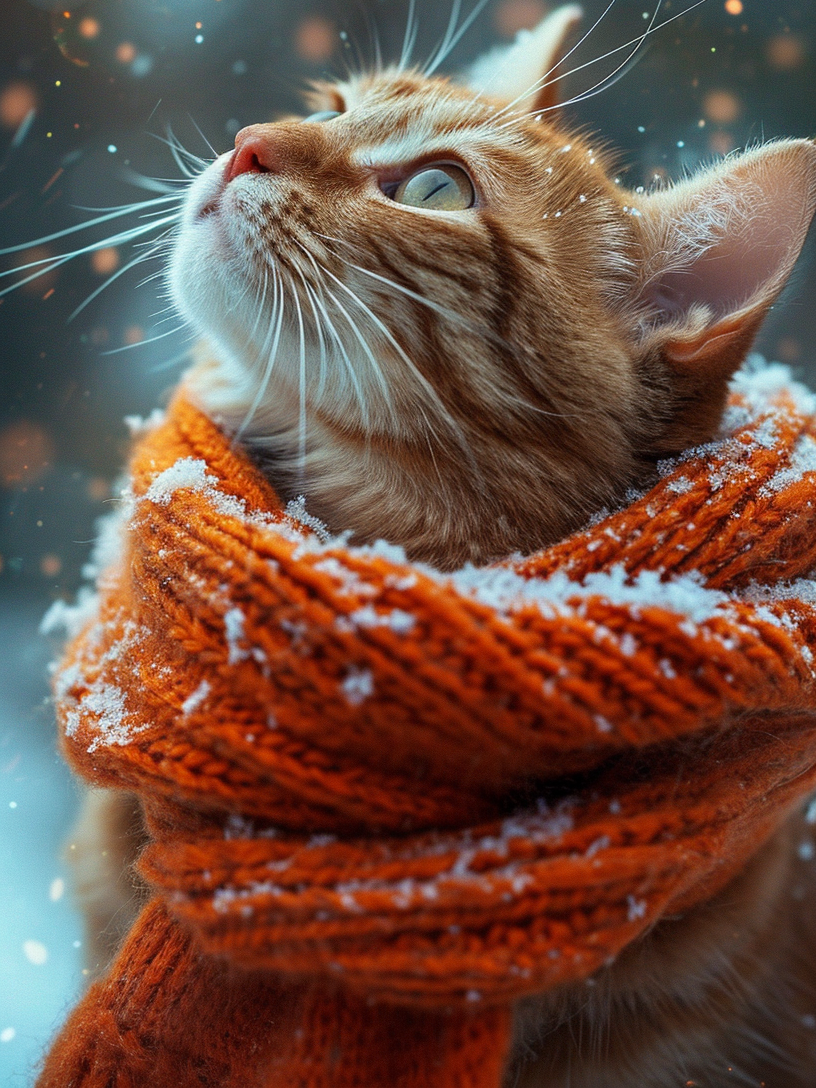 Cat In The Snow Diamond Art Kit