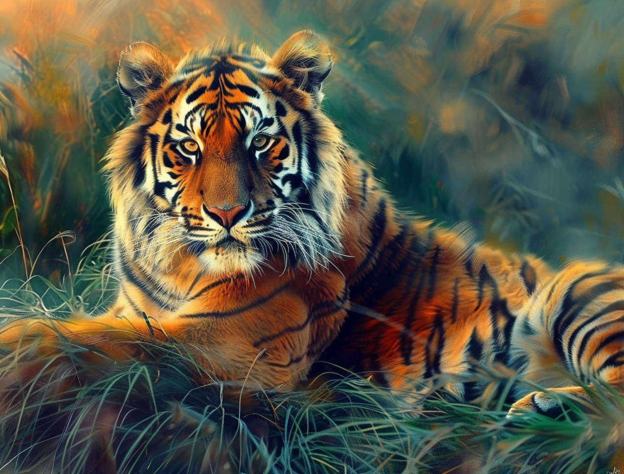 Misty Background Tiger Diamond Art Kit
