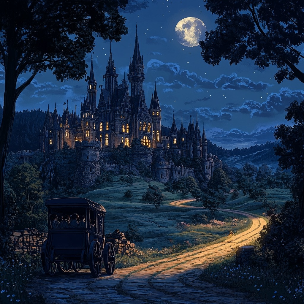 Clouded Moon Castle Diamond Art Kit