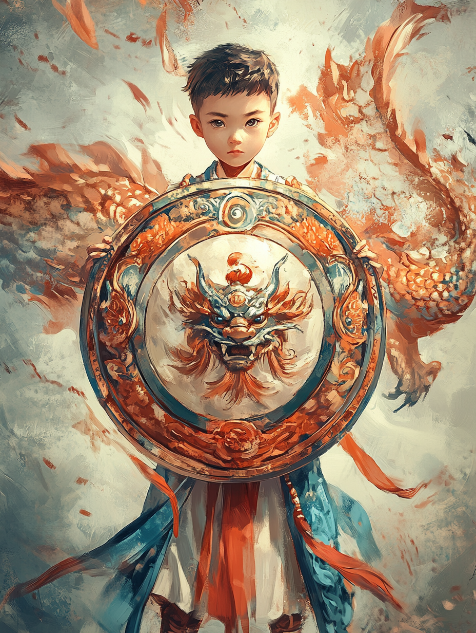 Chinese Boy Shield Diamond Art Kit