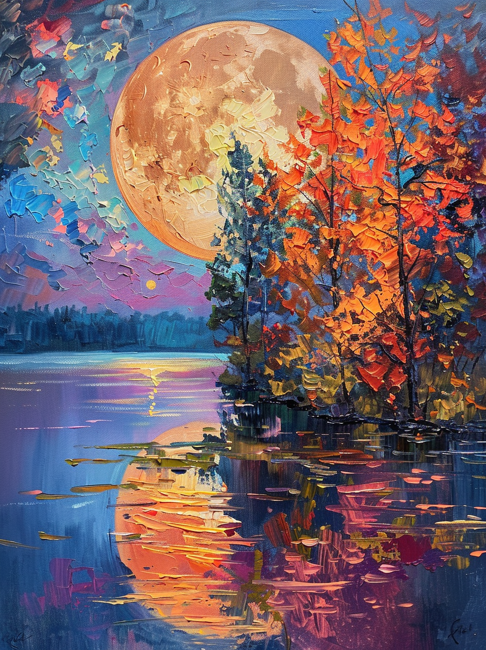 Moon Behind The Trees Diamond Art Kit