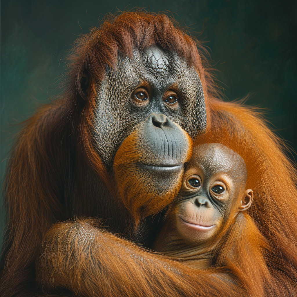 Orangutan And Baby Diamond Art Kit