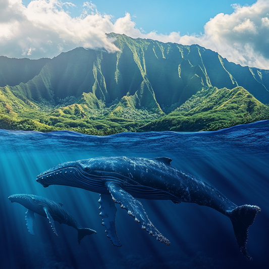 Two Whales And Island Diamond Art Kit