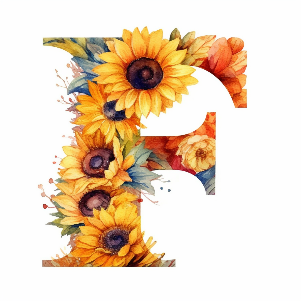 Sunflower Letter F Diamond Art Kit