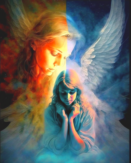 Girl Guardian Angel Abstract Diamond Art Kit