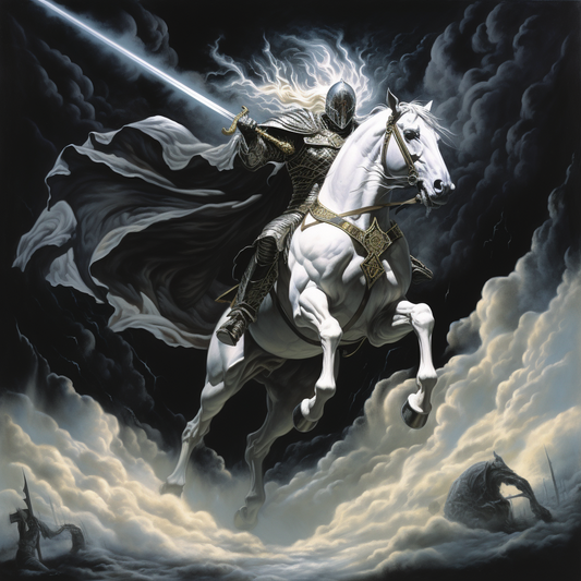 Black Cape Knighton Wihte Horse Diamond Art Kit