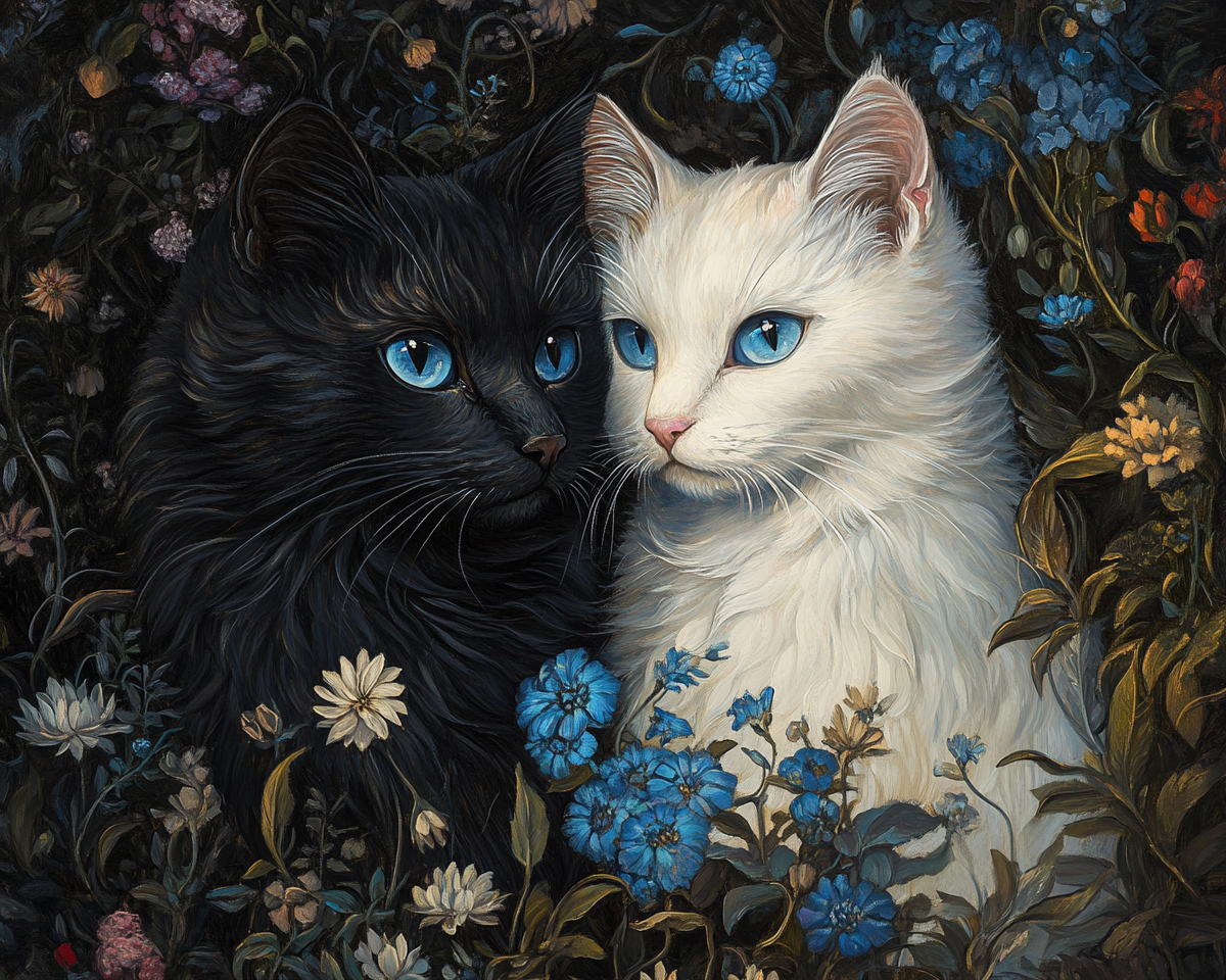 Blue Eyed Black White Cat Diamond Art Kit