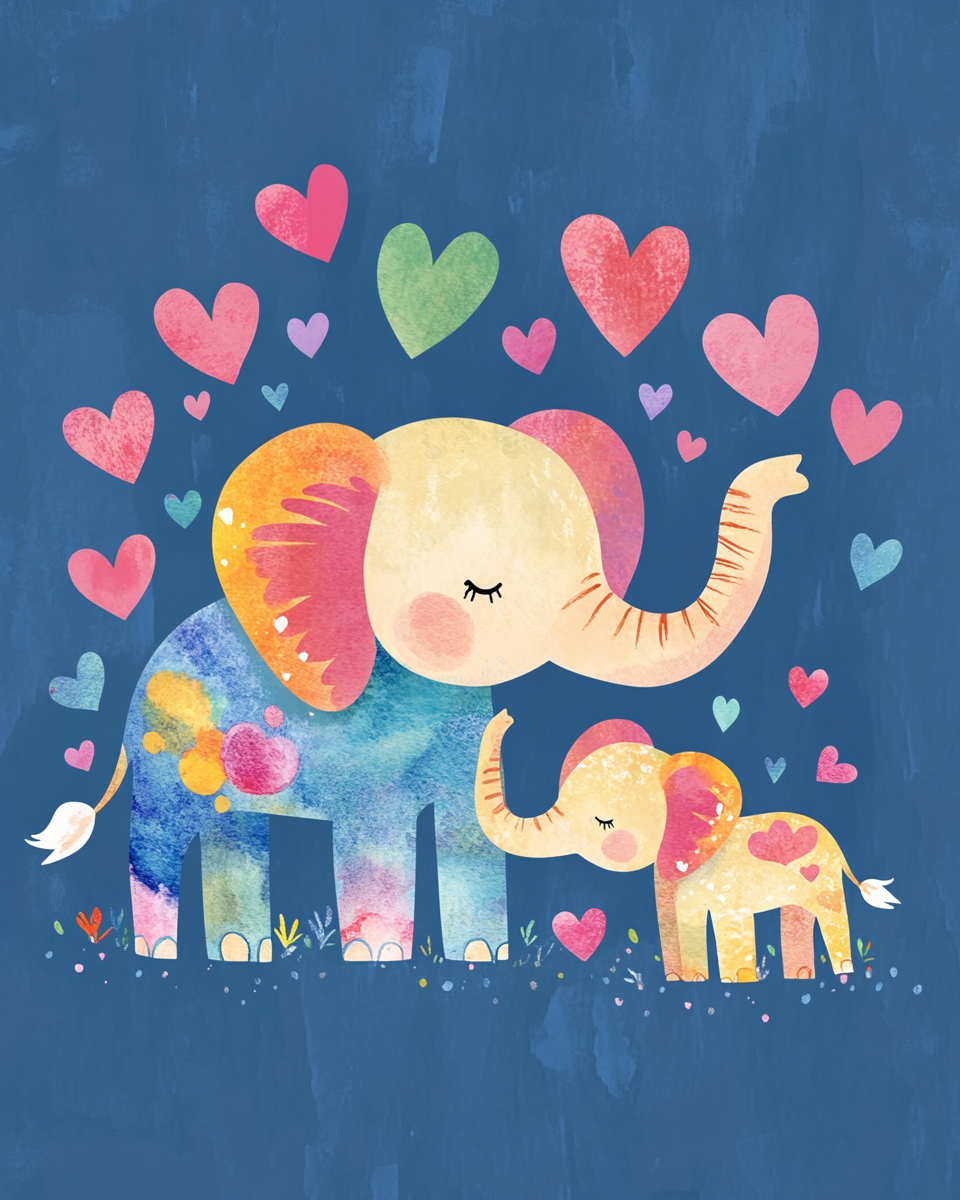 Hearts And Elephants Diamond Art Kit