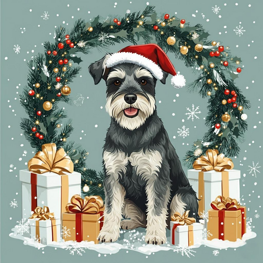 Christmas Arch Schnauzer Diamond Art Kit