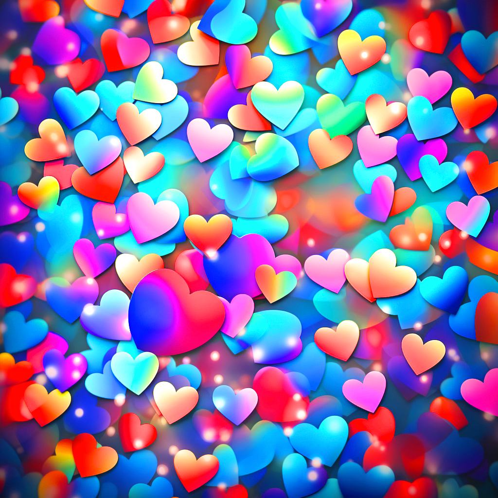 Scattered Colorful Hearts Diamond Art Kit