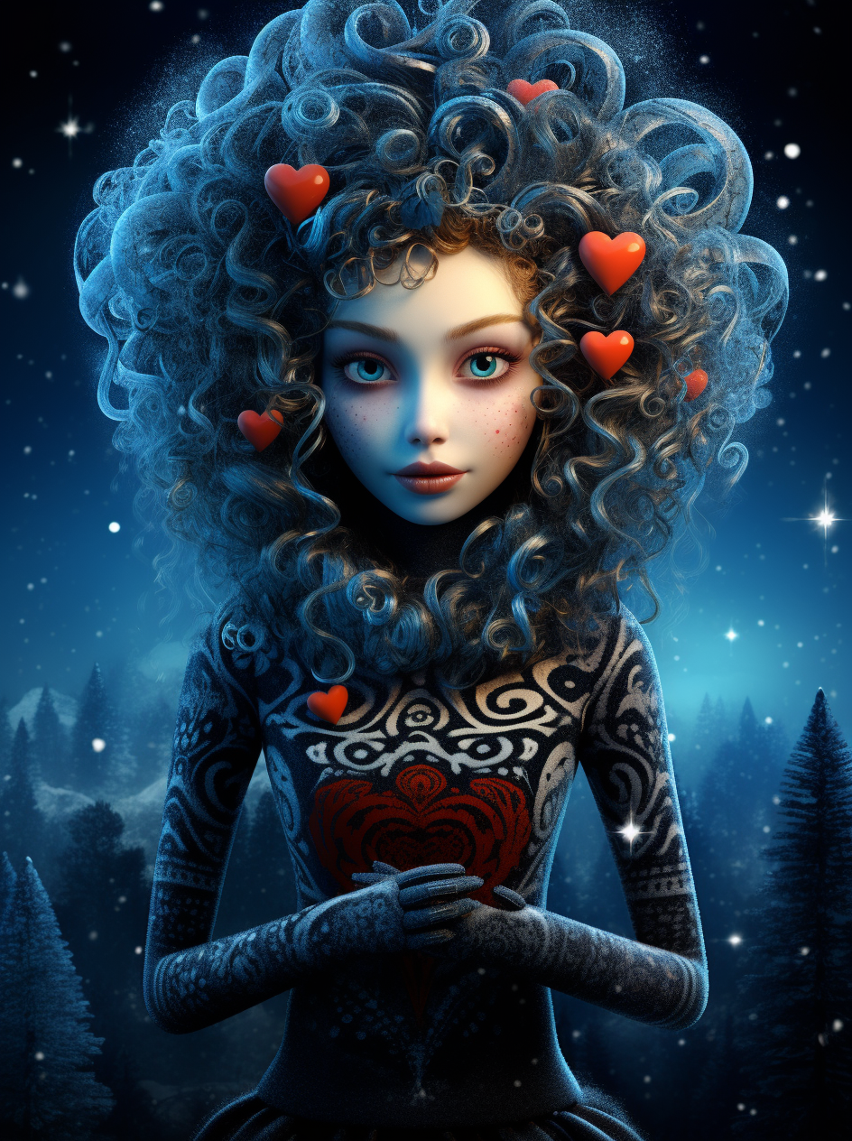 Heart Hair Girl Diamond Art Kit