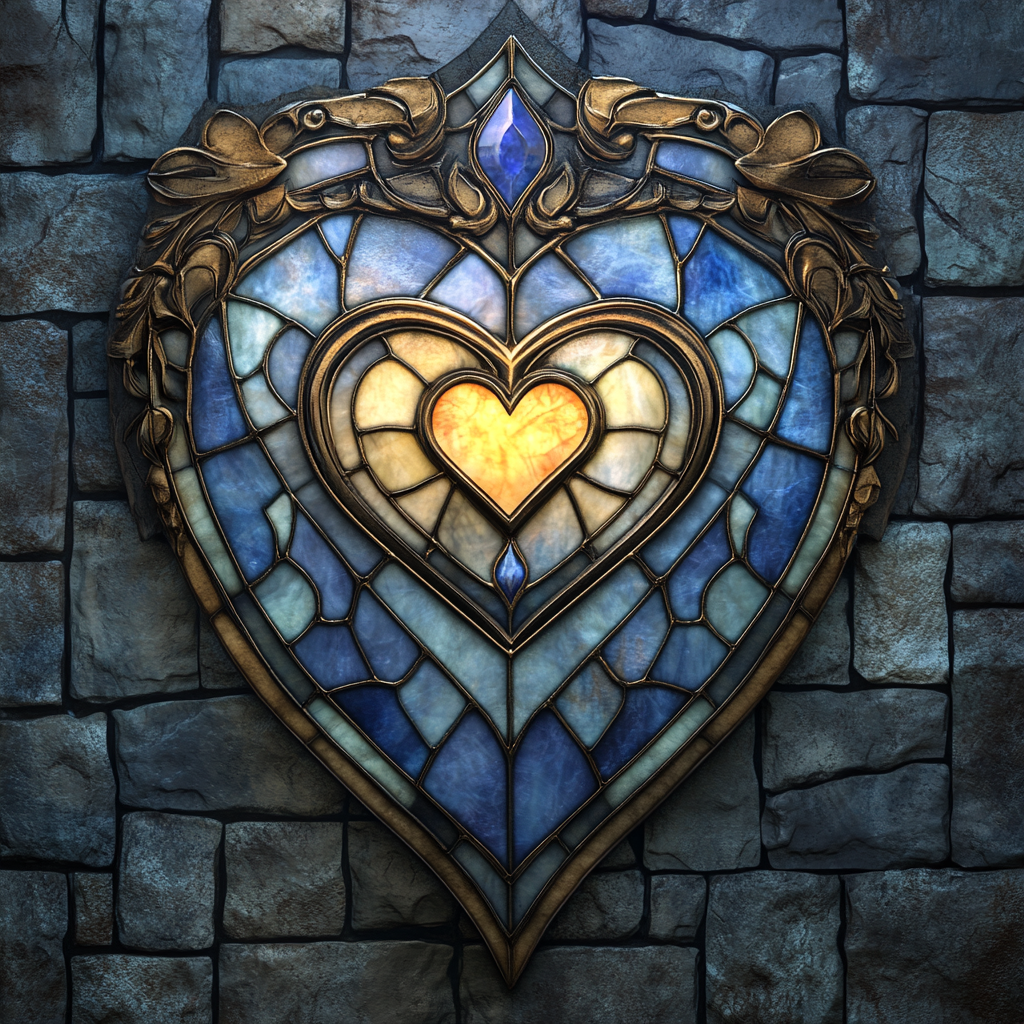 Yellow And Bluestone Heart Diamond Art Kit