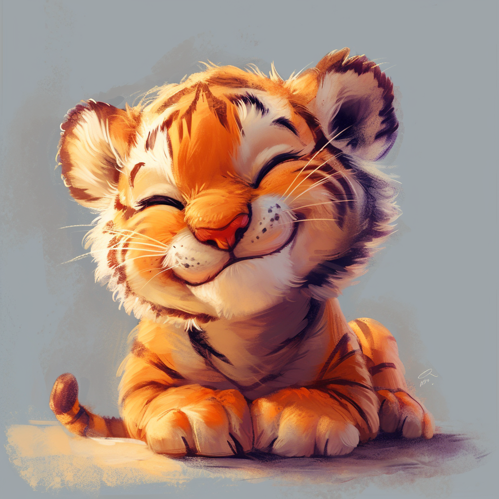 Smiling Little Tiger Diamond Art Kit