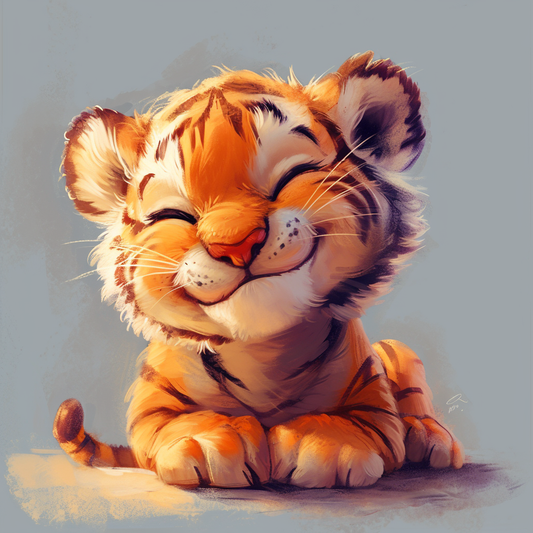 Smiling Little Tiger Diamond Art Kit