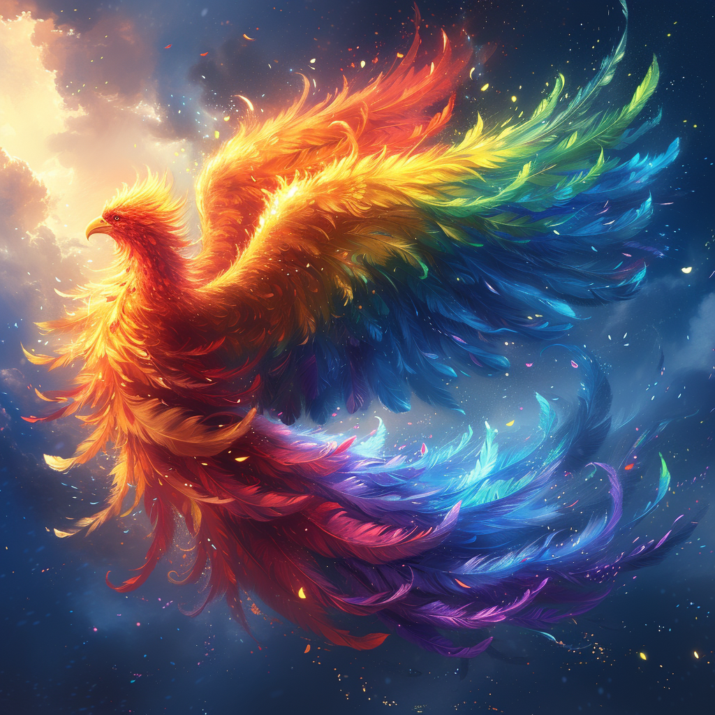Rainbow Feather Phoenix Diamond Art Kit