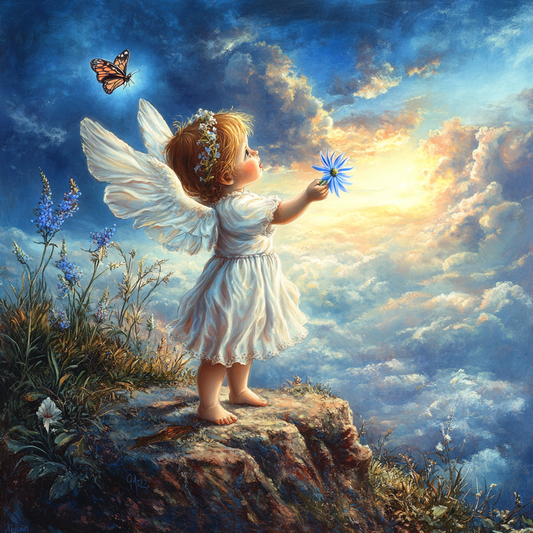 Little Girl Angel Flower Diamond Art Kit