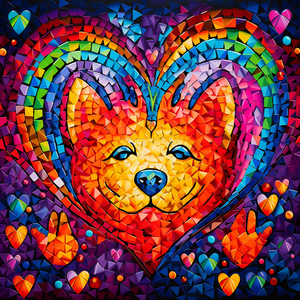 Mosaic Happy Dog Diamond Art Kit
