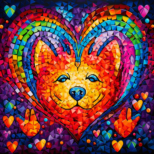 Mosaic Happy Dog Diamond Art Kit