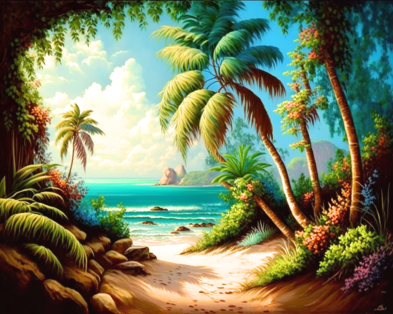 Beach Path Sea Diamond Art Kit