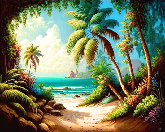 Beach Path Sea Diamond Art Kit