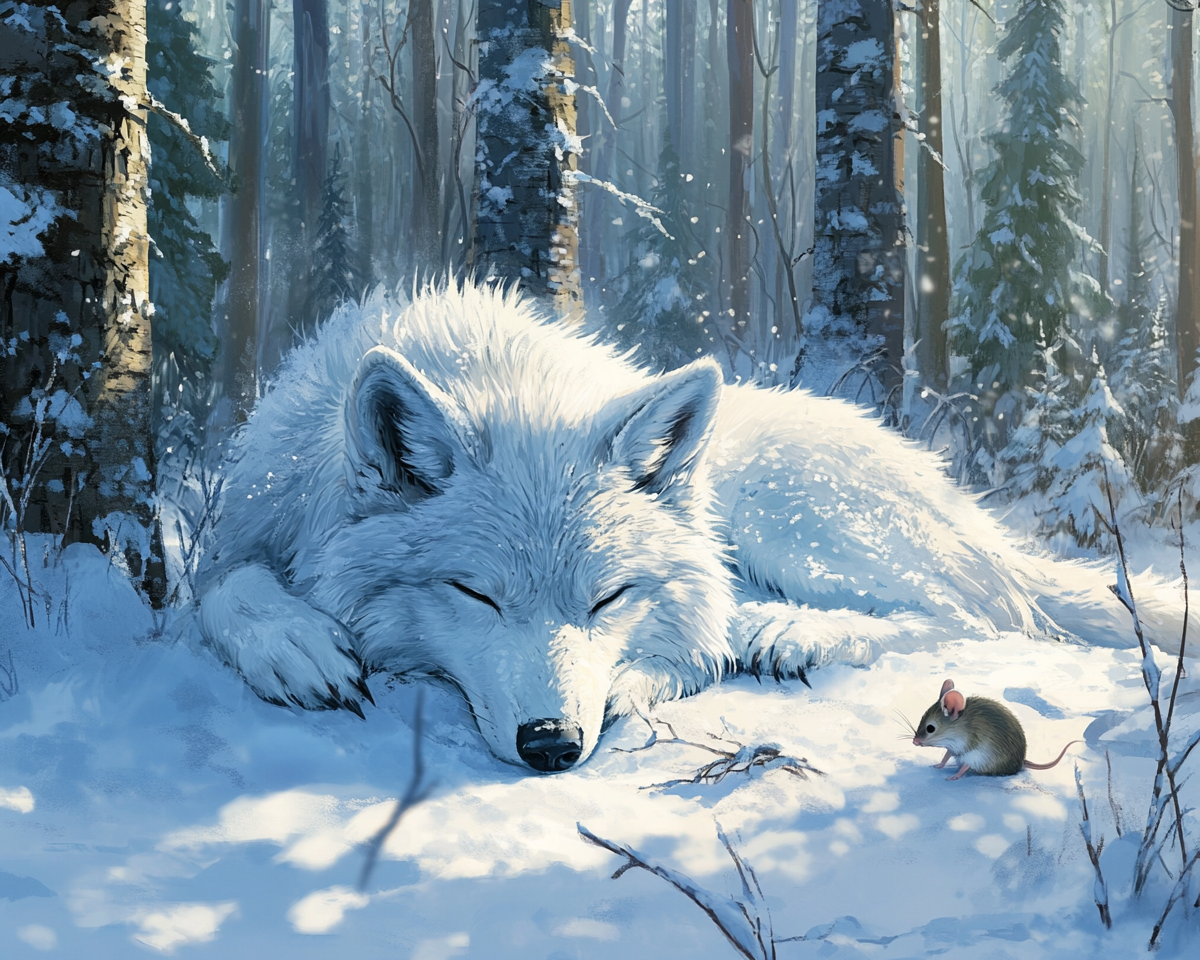 Whitewolf And Mouse Diamond Art Kit