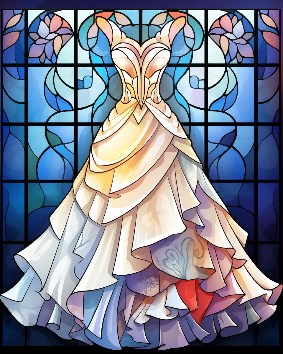 Blue Background Abstract Wedding Dress Diamond Art Kit