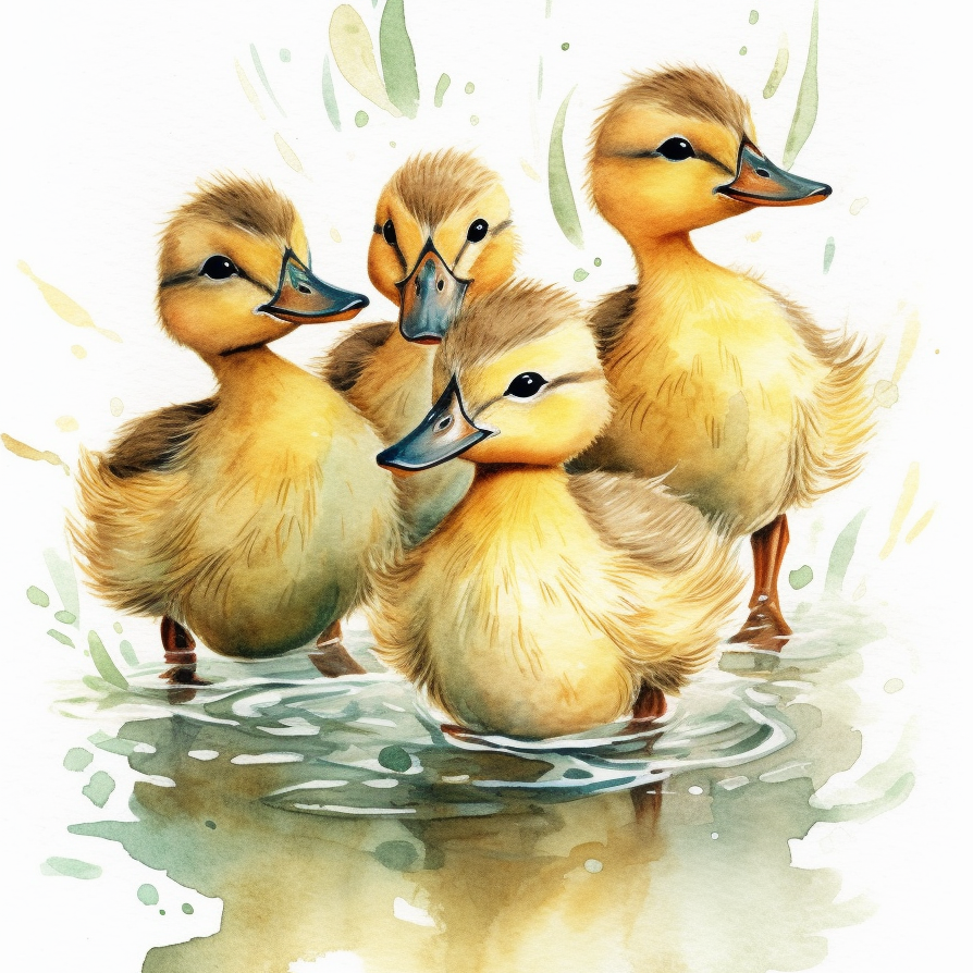 Four Little Ducklings Diamond Art Kit