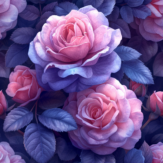 Purple Gradient Roses Diamond Art Kit
