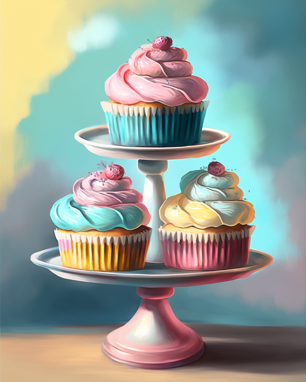 Pink Stand Cupcakes Diamond Art Kit