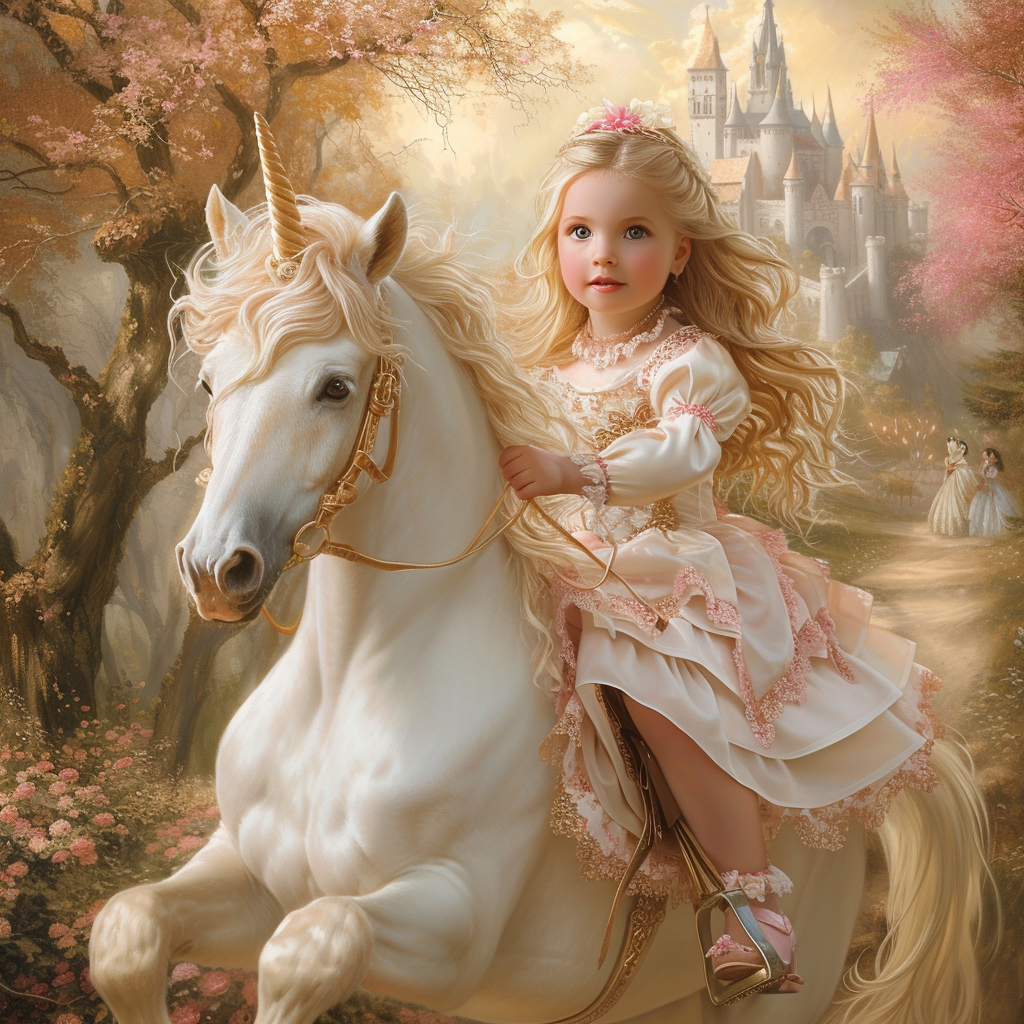 White Unicorn Little Princess Diamond Art Kit