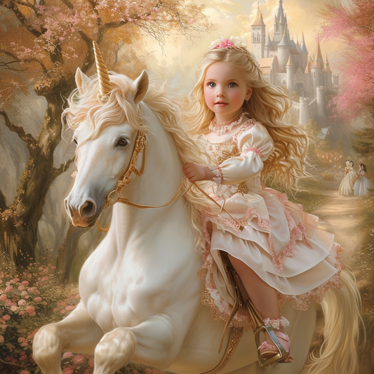 White Unicorn Little Princess Diamond Art Kit