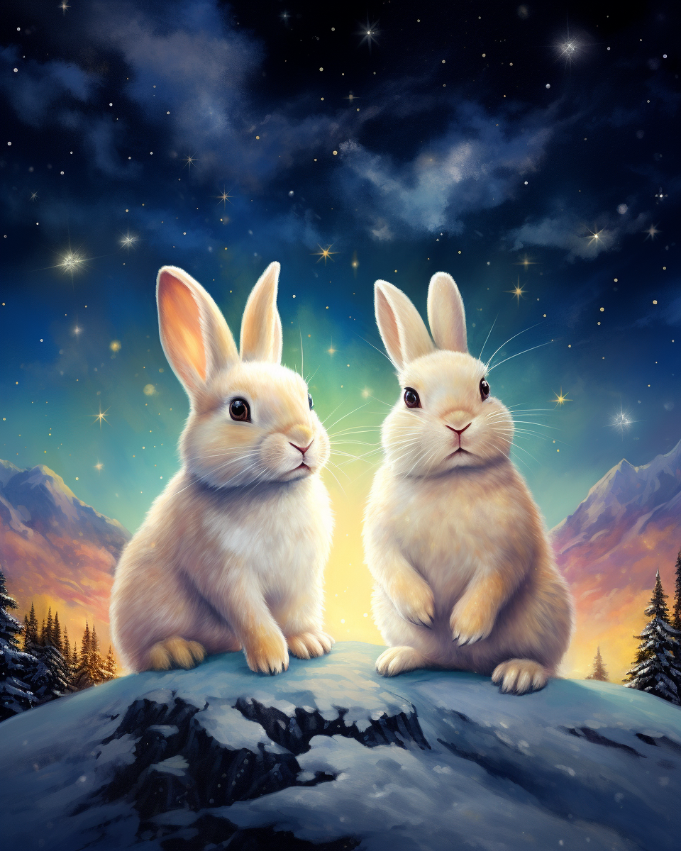 Stars In The Sky Rabbits Diamond Art Kit