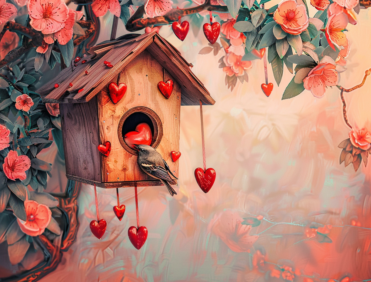 Red Heart Birdhouse Diamond Art Kit