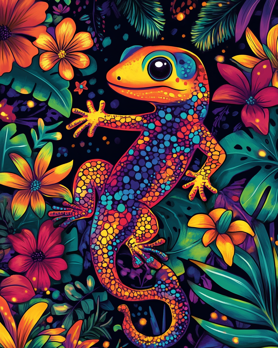 Bright Color Gecko Diamond Art Kit