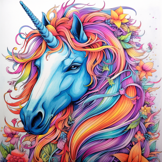Blue Face Unicorn Diamond Art Kit