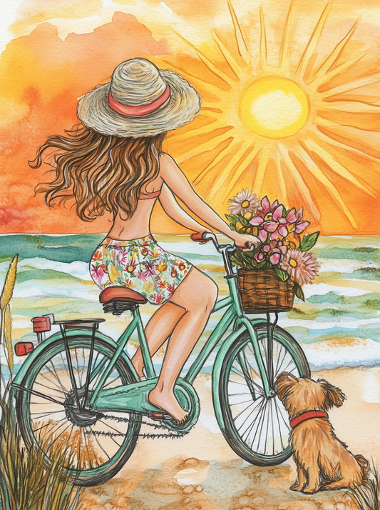 Beach Bike In The Sun Diamond Art Kit