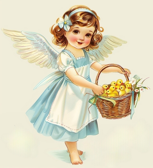 Blue Hair Ribbon Angel Ducklings Diamond Art Kit