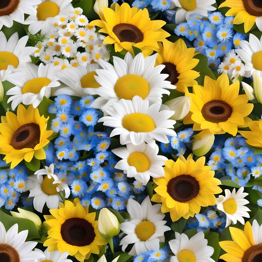 Daisies And Yellow Flowers Diamond Art Kit