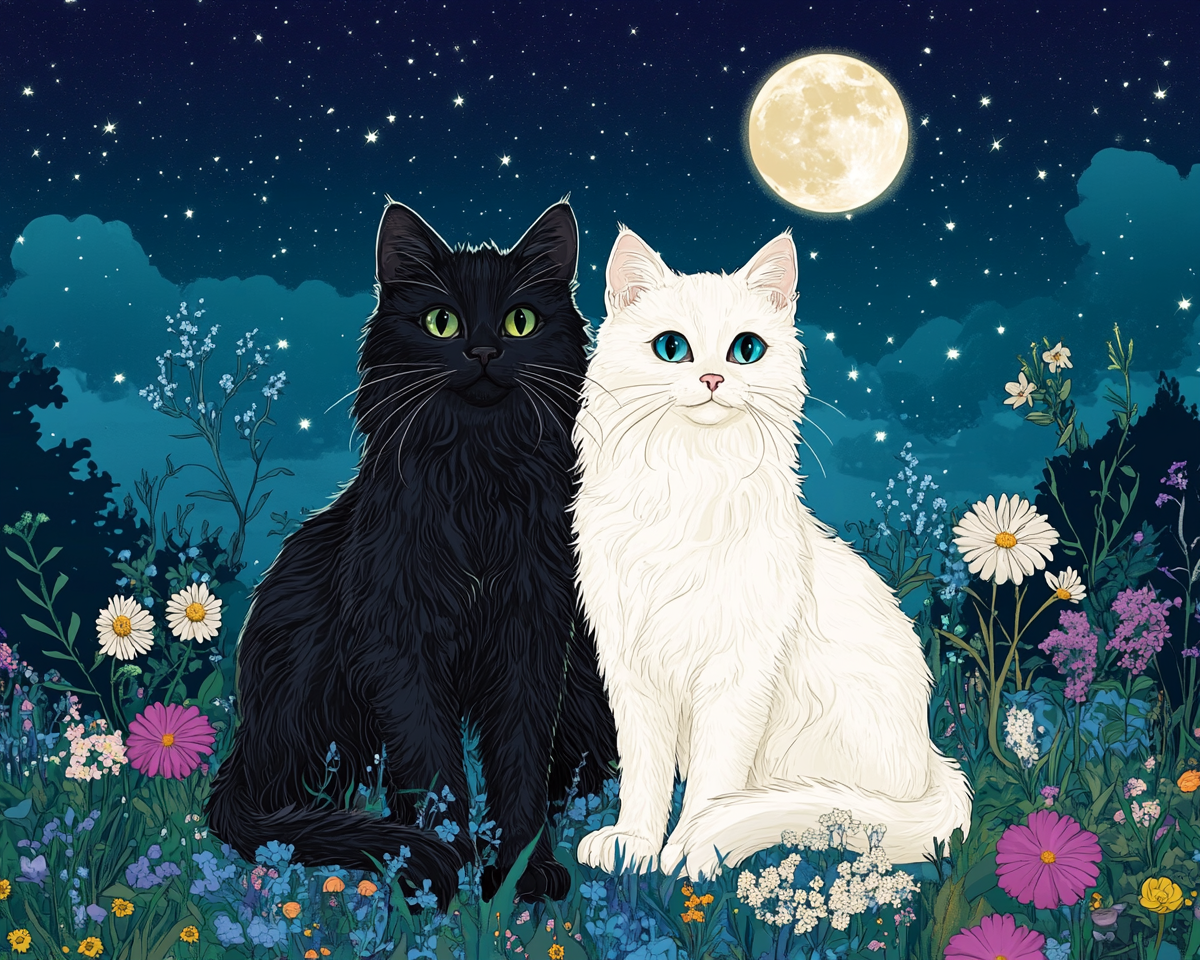 Two Cats Starry Sky Diamond Art Kit