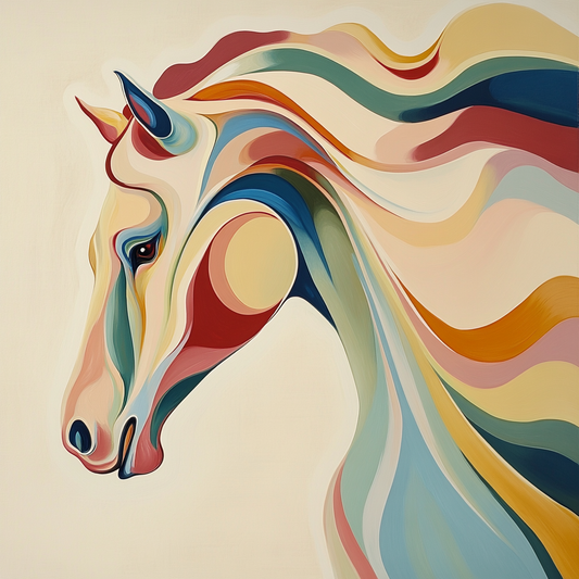Neutral Colors Abstract Horse Diamond Art Kit