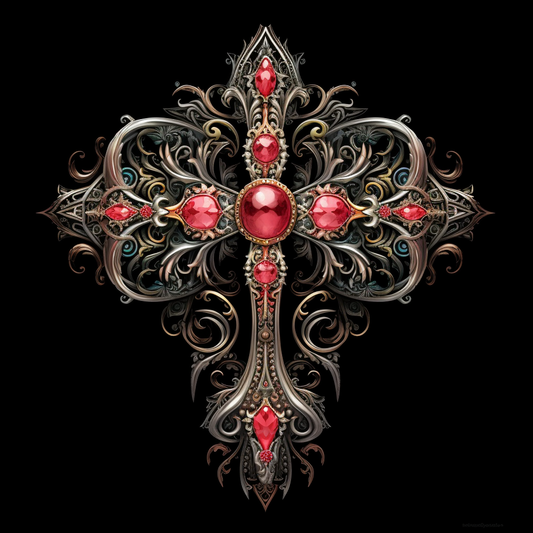 Red Jeweled Cross Diamond Art Kit