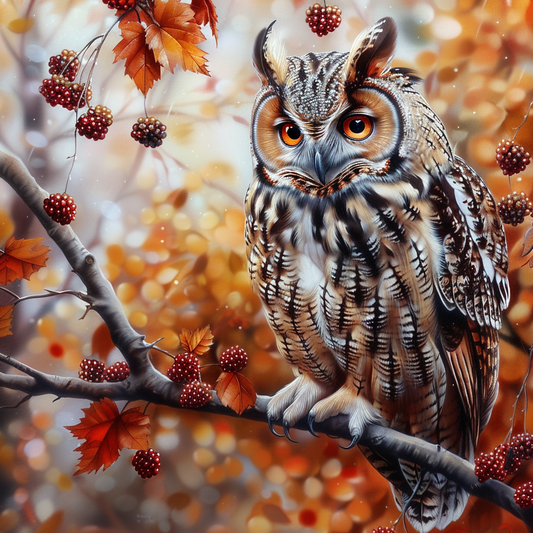 Owl And Berry Bunches Diamond Art Kit
