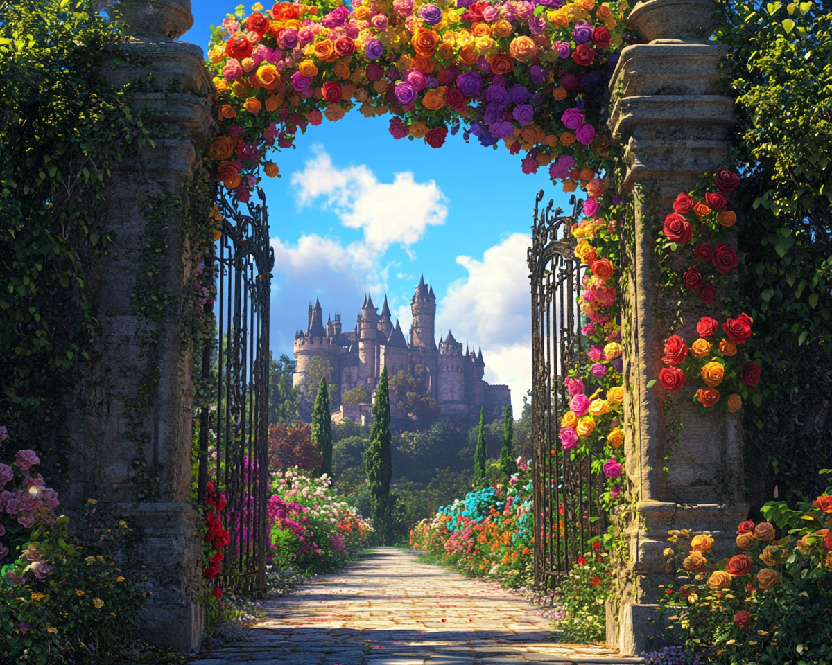 Afternoon Sun Rose Castle Diamond Art Kit
