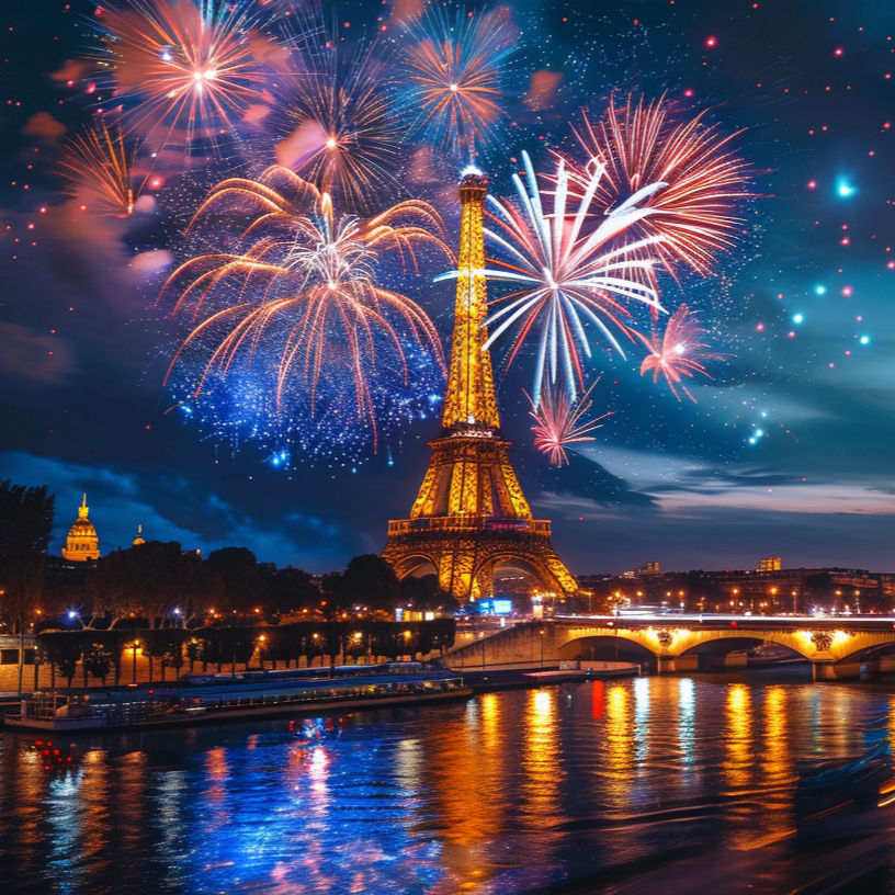 Fireworks And Eiffel Tower Diamond Art Kit