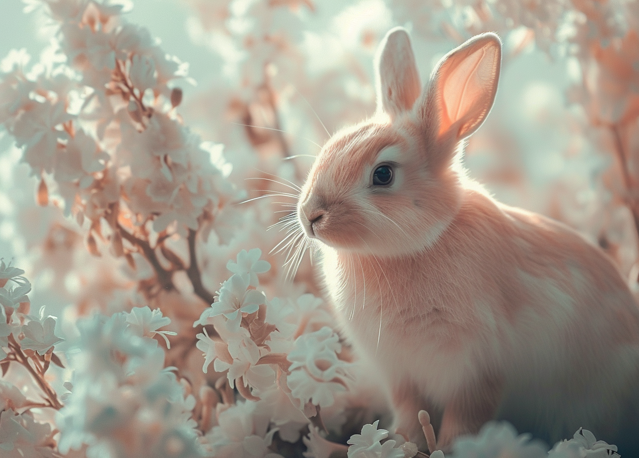 Pink White Abstract Rabbit Diamond Art Kit