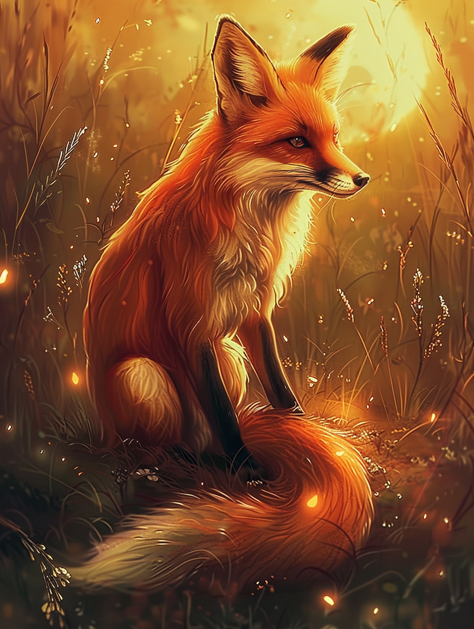 Sunset Glow Fox Diamond Art Kit
