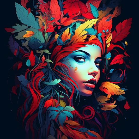 Girl Leaf Hair Diamond Art Kit