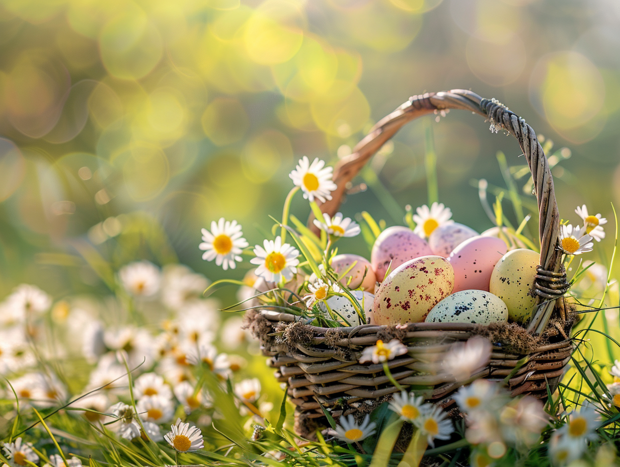 White Daisy Easter Eggs Diamond Art Kit