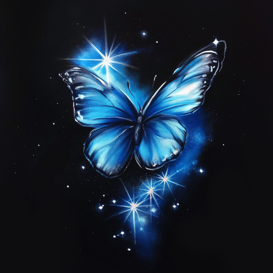 Starry Blue Butterfly Diamond Art Kit